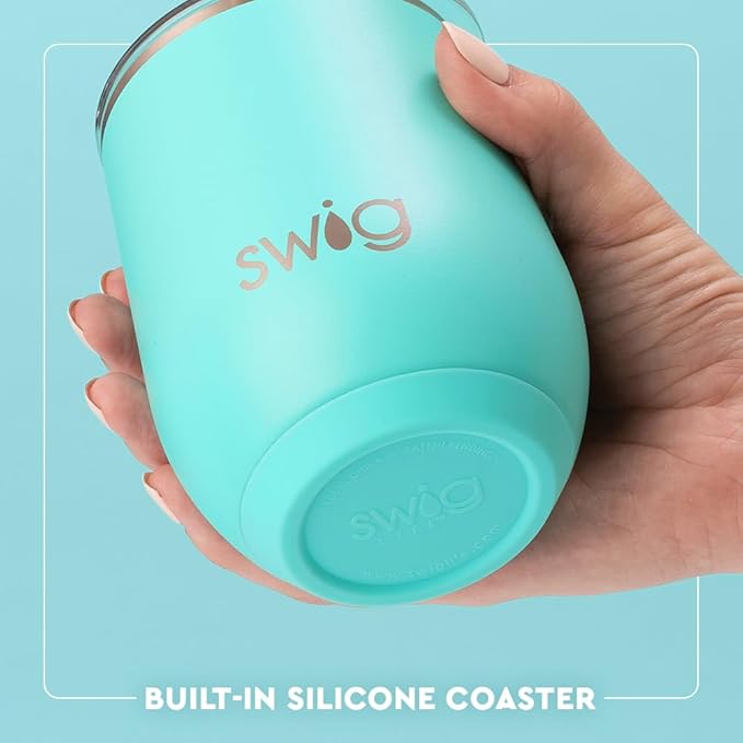 Swig Life 12oz Wine Tumbler with Lid, Stainless Steel, Dishwasher Safe, Portable, Triple Insulated Wine Tumbler (Shimmer Buttercup)