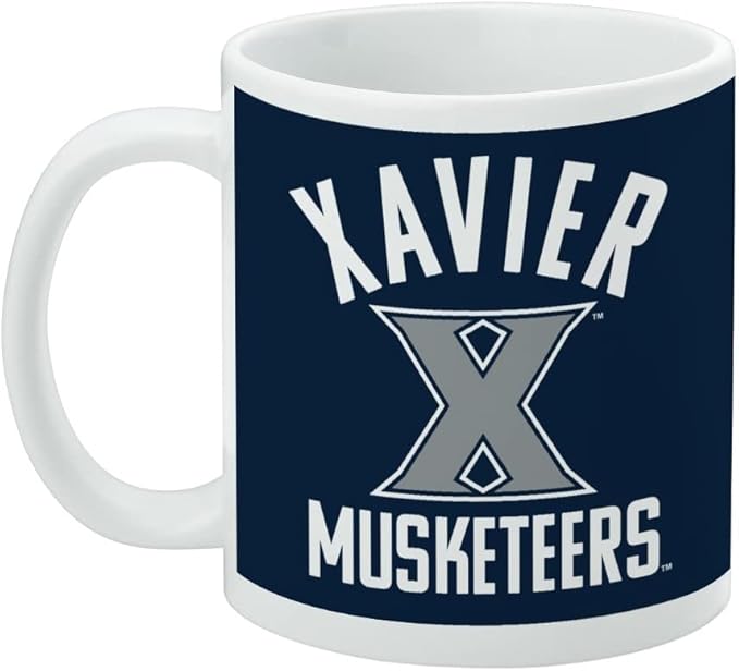 Xavier University Musketeers Logo Ceramic Coffee Mug, Novelty Gift Mugs for Coffee, Tea and Hot Drinks, 11oz, White