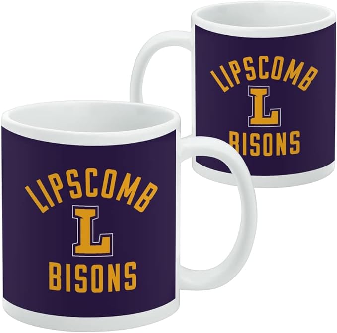 Lipscomb Bison Ceramic Coffee Mug, Novelty Gift Mugs for Coffee, Tea and Hot Drinks, 11oz, White