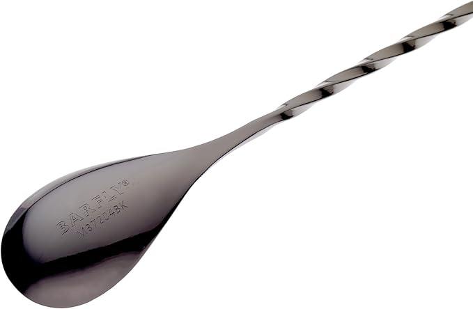 Barfly 13.2-inch Diamond Lattice Etch Bar Spoon, Gun Metal Black