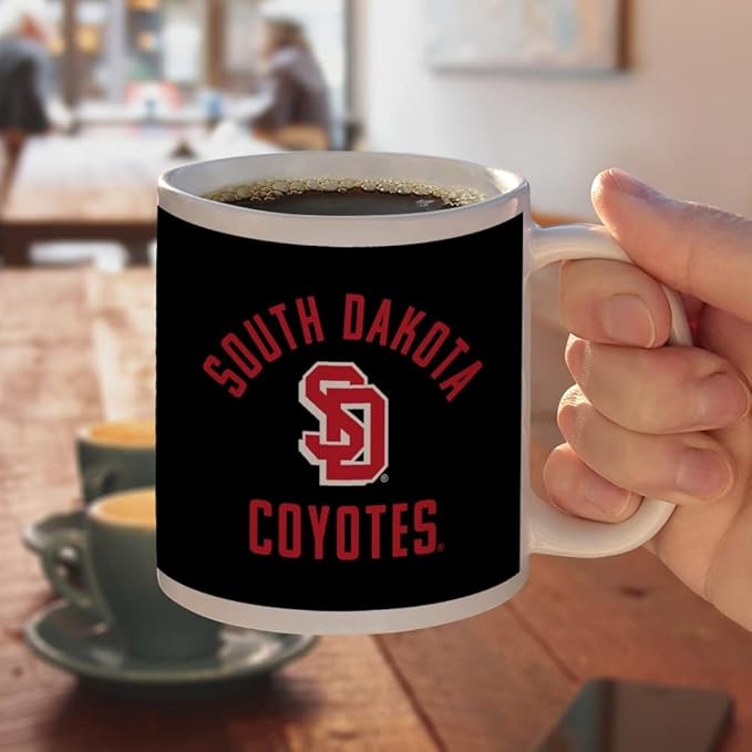 South Dakota Coyote Ceramic Coffee Mug, Novelty Gift Mugs for Coffee, Tea and Hot Drinks, 11oz, White