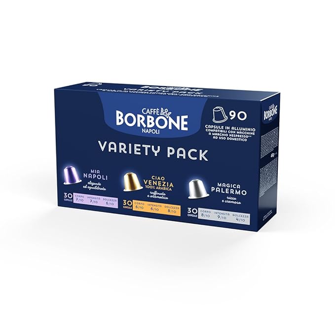 Caffè Borbone Variety Pack Aluminum Capsules Compatible with Nespresso Original Machines, Medium Roast, 100 Count