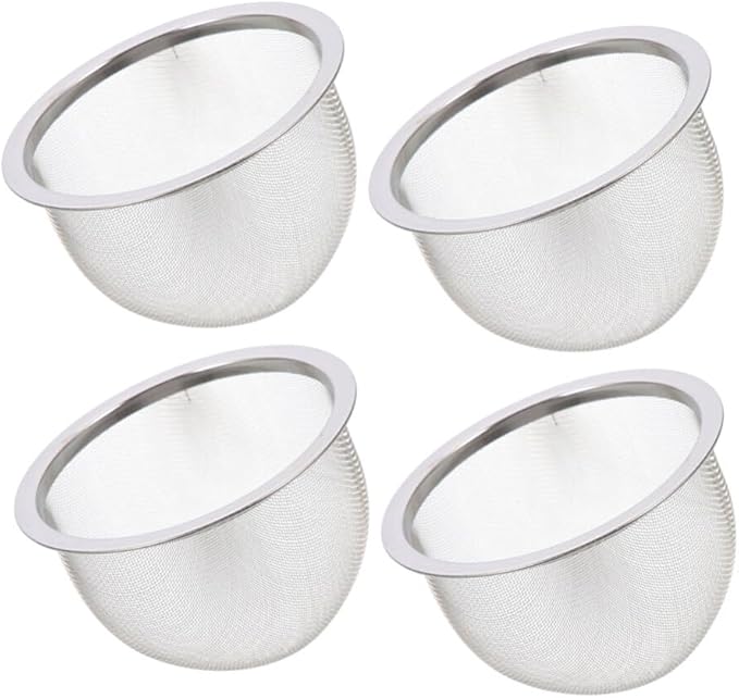 Kichvoe 4pcs Stainless Steel Tea Infuser Teapot Insert Tea Filter Fine Mesh Strainer for Daily Brewing