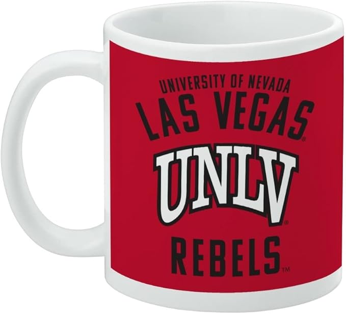 University of Nevada, Las Vegas Rebels Logo Ceramic Coffee Mug, Novelty Gift Mugs for Coffee, Tea and Hot Drinks, 11oz, White