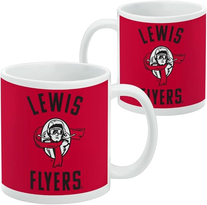 Lewis University Flyers Logo Ceramic Coffee Mug, Novelty Gift Mugs for Coffee, Tea and Hot Drinks, 11oz, White