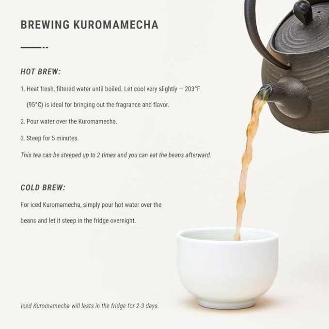 Senbird Premium Kuromamecha - Japanese Black Soybean Tea - From Hokkaido, Japan - Loose Leaf Kuromame in Airtight Tea Tin (5.3oz/150g)