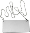 New Star Foodservice 27525 Stainless Steel Chain Sign, (Plain) for Dry Erase Marker, 3.5"x 1.5", Set of 2