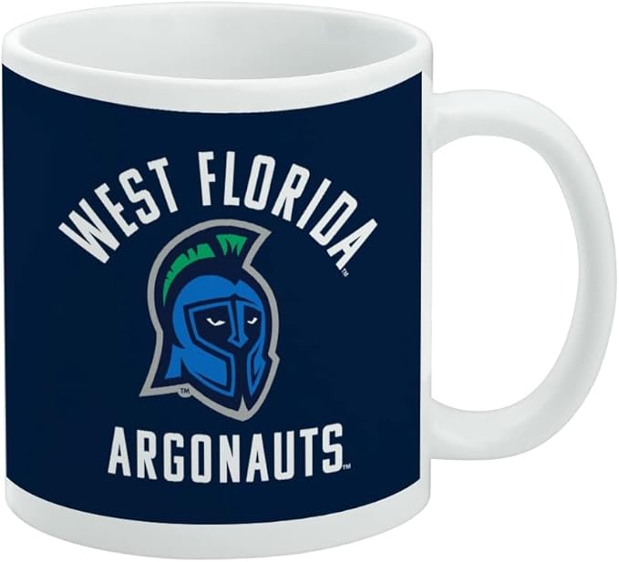 West Florida Argonauts Logo Ceramic Coffee Mug, Novelty Gift Mugs for Coffee, Tea and Hot Drinks, 11oz, White