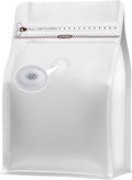 REMTAP Coffee Bags with Valve(50pcs,8oz) White High Barrier Aluminumed Foil Flat Bottom Standing Coffee Beans Storage Bags,Reusable Heat Sealable Side Zipper Pouches for Home or Store