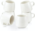 11 Ounce Porcelain Coffee Mugs Set of 6 with Handle Perfect for Coffee, Tea, Milk, Chocolate and Latte, Ceramic Coffee Cups Set for Man and Woman (White)
