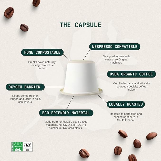 Artizan Coffee Roasters Organic Hemp Espresso Capsules For Nespresso Original | Hemp Fusion | 20 Compatible Compostable Pods