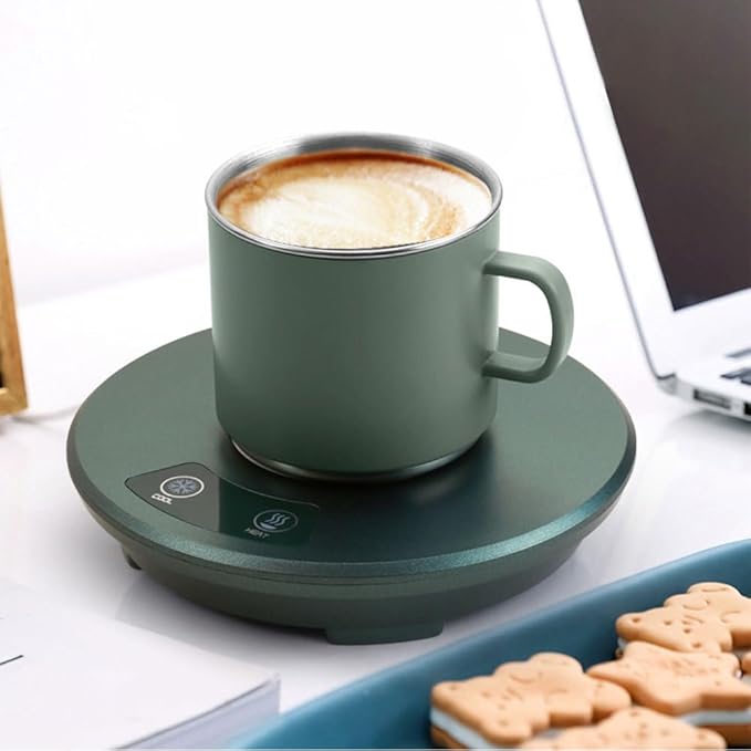 Coffee Mug Warmer, 2-in-1 Constant-Temperature Insulation & Cooling Coaster Quick Heating Cup Warmer for Office Travel Present