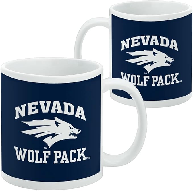University of Nevada, Reno Wolf Pack Ceramic Coffee Mug, Novelty Gift Mugs for Coffee, Tea and Hot Drinks, 11oz, White