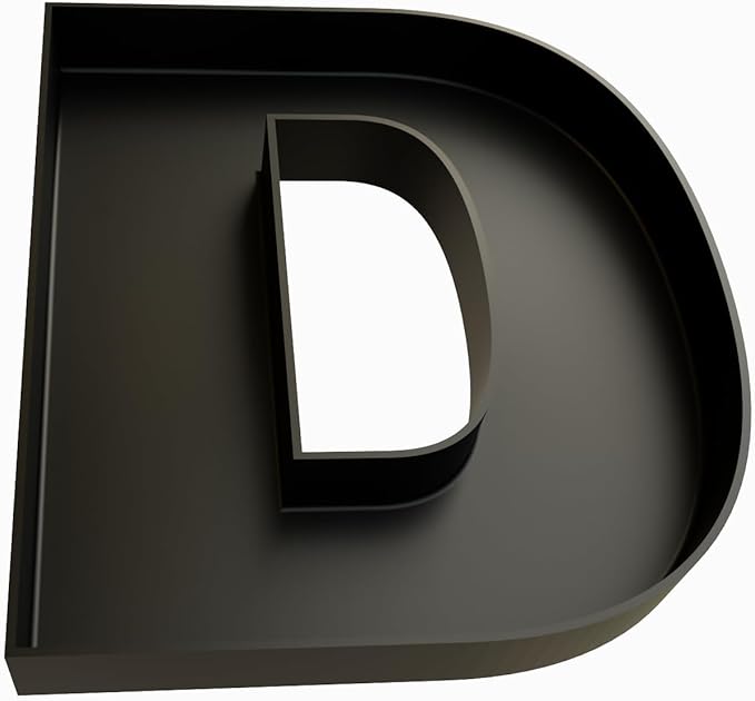 Hard Plastic Reusable Fillable Letters Numbers Serving Trays for Party Decoration (D, Black)