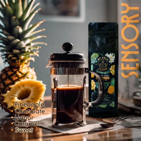 Mt. Zulu Yellow Gesha/Geisha Coffee – Pineapple Fermentation, Semi-Washed, Single Origin Colombian Specialty Beans, Medium Roast, Exotic Flavor Profile, Whole Bean, 8.8 oz Bag