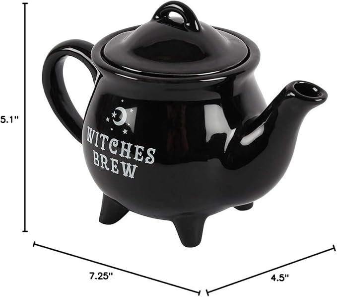 Witches Brew Black Ceramic Tea Pot