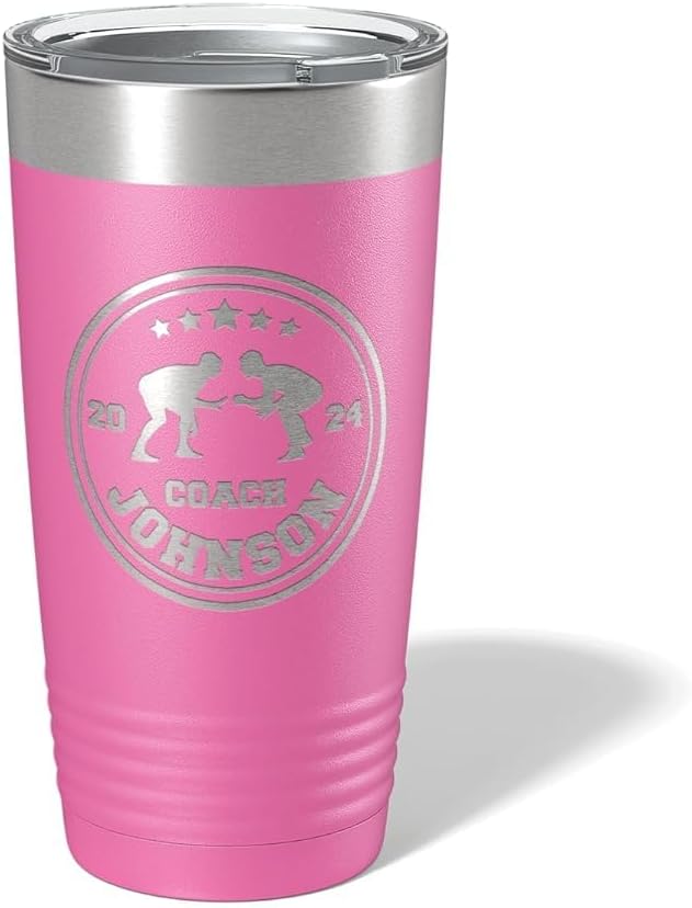 Wrestling Coach gifts, Tumbler, Coach tumbler, Wrestling gifts, Coach Beer glass, Coach gift, Wrestling Coach, Coach gifts, Wrestling Coach (Wrestling Circle, Pink, 20oz Tumbler)