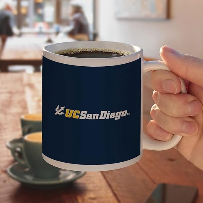 UC San Diego Tritons Logo Ceramic Coffee Mug, Novelty Gift Mugs for Coffee, Tea and Hot Drinks, 11oz, White