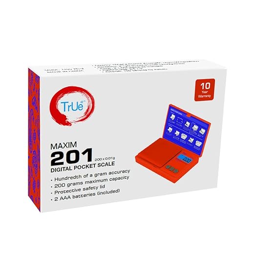 True 42 Maxim 201 Special Edition 200gx0.01g Precision Gram Scale for Jewelry/Food/Medicine Pocket Scale, Paisley 200g 0.01g (Orange LV)