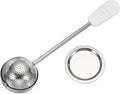 uxcell Tea Infuser for Loose Leaves, Stainless Steel Tea Infuser Filter with Round Plate, Twisting Handle Steeper Strainers for Cup and Teapot, Ball Shaped, White