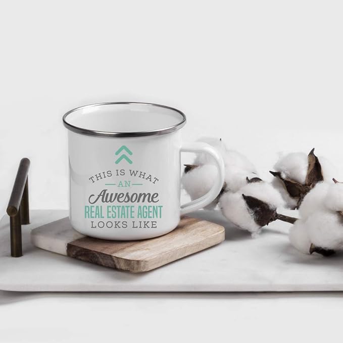 Andaz Press 11oz. Stainless Steel Campfire Coffee Mug Gift, This is What an Awesome Real Estate Agent Looks Like, 1-Pack, Birthday Gift Ideas Coworker Him Her, Includes Gift Box