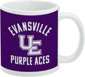 University of Evansville Purple Aces Logo Ceramic Coffee Mug, Novelty Gift Mugs for Coffee, Tea and Hot Drinks, 11oz, White
