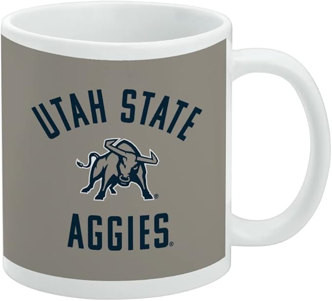 Utah State University Aggies Logo Ceramic Coffee Mug, Novelty Gift Mugs for Coffee, Tea and Hot Drinks, 11oz, White