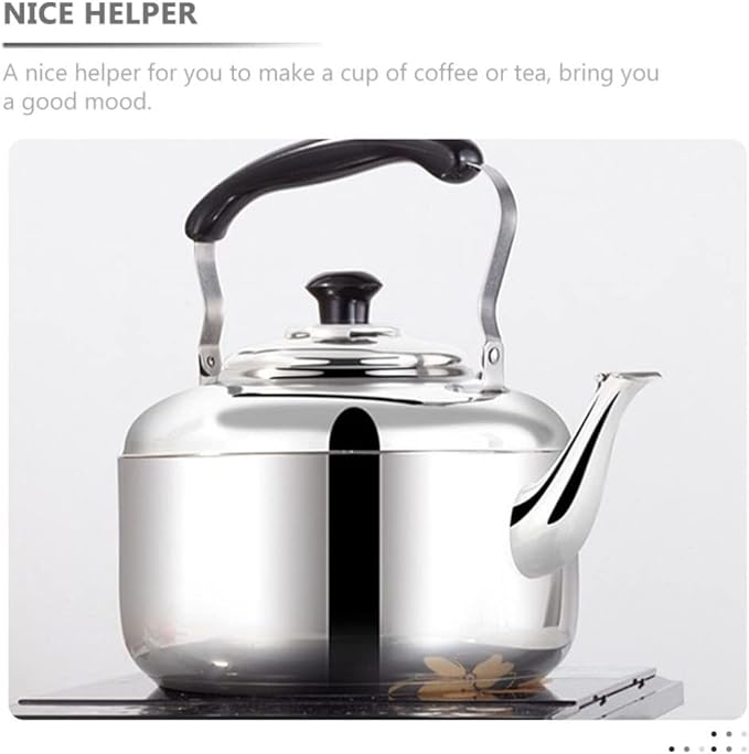 ERINGOGO Stainless Steel Whistling Tea Kettle Large Capacity Stove Top Kettle Compatible with Induction and Gas Stoves Comfortable Handle for Boiling Water and Brewing Coffee Tea