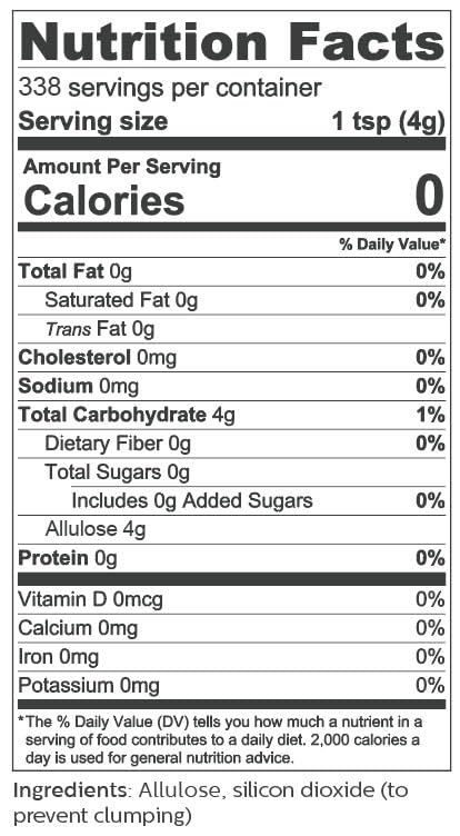 Allulose Sweetener Powdered - Keto Sugar Substitute - 0 Calorie, 0 Net Carb, Non-GMO (3 lb / 48 oz)