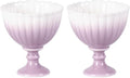 KAMMAK Tea Cup, 1.8oz Small Tea Set of 2, Porcelain Tea Cups with Short Stem, Ceramic Teacups for Home, Tea Party, Chinese Kungfu Tea Set for Hot/Cold Drink (Chrysanthemum - Purple)