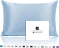 Silk Pillowcase for Hair and Skin with Hidden Zipper, Ravmix Both Sides 21Momme Mulberry Silk Cooling Pillow Case Queen Size 20×30inches, 1PCS, Light Blue