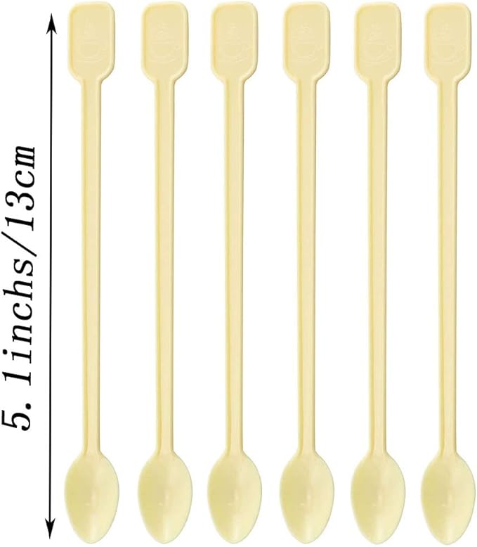 Coffee Spoon 500 PCS Disposable Tiny Coffee Tea Spoon Beige Plastic Stir Cocktail Sticks Mini Tea Stirrer