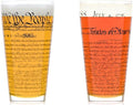 Well Told Authentic U.S. Constitution and Declaration of Independence Pint Glasses (16 oz, Set of 2) American Patriotic Beer Glasses
