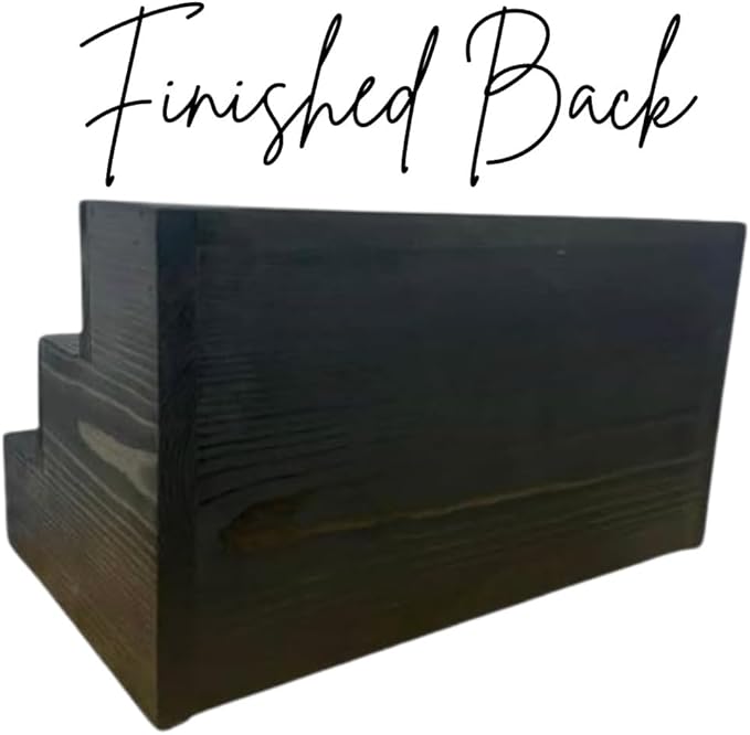 Handmade Tiered Display Shelving - Three Tier Bar Display - Bar Organizer - Liquor Bottle Display (30" with Back, Black)