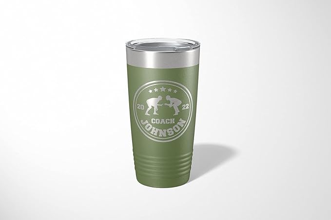 Wrestling Coach gifts, Tumbler, Coach tumbler, Wrestling gifts, Coach Beer glass, Coach gift, Wrestling Coach, Coach gifts, Wrestling Coach (Wrestling Circle, Olive, 20oz Tumbler)