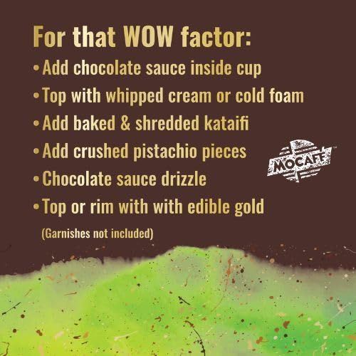 MOCAFE Dubai Chocolate Pistachio Frappe Mix Powder – Café-Style Beverage Base with Chocolate Chips & Pistachio Flavor – Makes Hot, Iced & Blended Drinks – 3 lb Bag