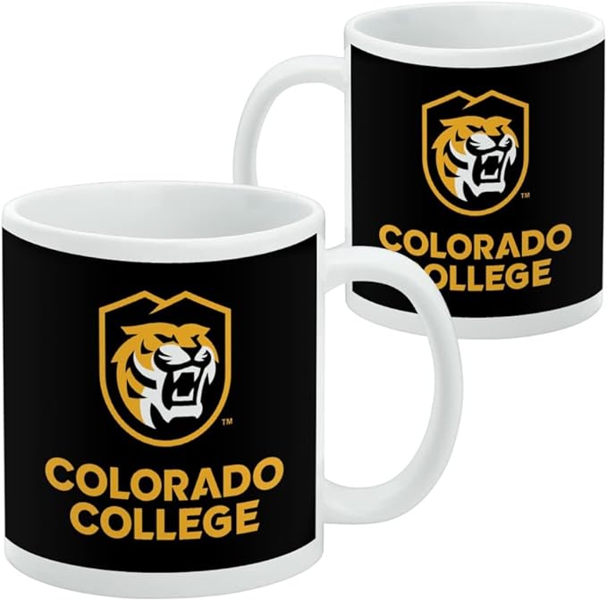 Colorado College Tigers Logo Ceramic Coffee Mug, Novelty Gift Mugs for Coffee, Tea and Hot Drinks, 11oz, White
