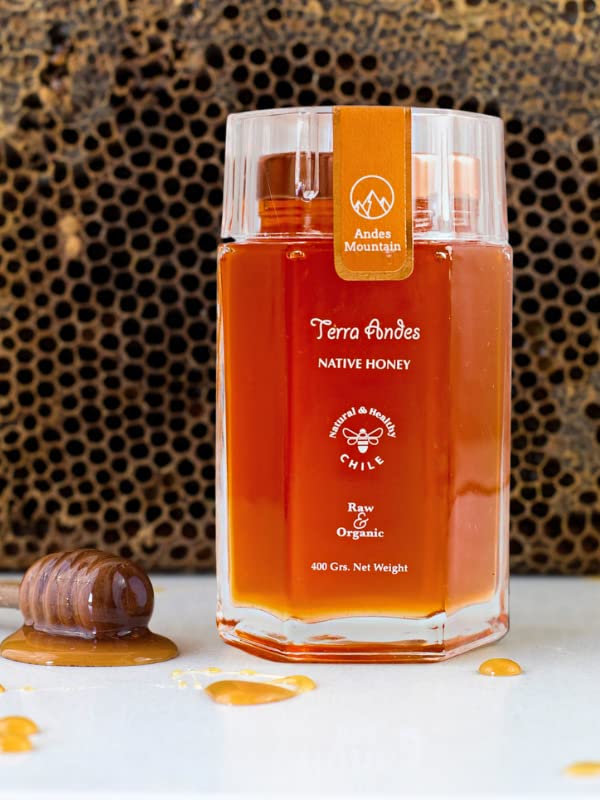 Terra Andes Raw and Unfiltered Honey - Andes Mountain Luxury Edition. 14.1 oz