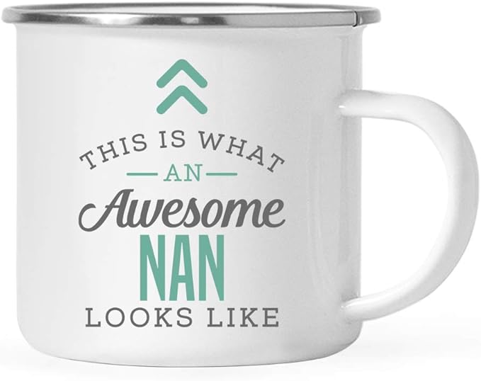 Andaz Press 11oz. Stainless Steel Campfire Coffee Mug, This Is What an Awesome Nan Looks Like, 1-Pack, Birthday Gift for Best Nan, Includes Gift Box From Grandkids
