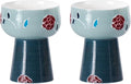 KAMMAK Tea Cup Set of 2 Small Tea Cups 2.1oz Blue Porcelain Tea Cup Set, Asian Ceramic Teacups for Home, Party, Office, Chinese Kung Fu Tea Set for Hot/Cold Drink (Mingji Mountain)