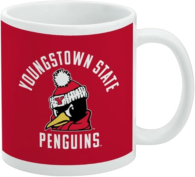 Youngstown State Penguins Logo Ceramic Coffee Mug, Novelty Gift Mugs for Coffee, Tea and Hot Drinks, 11oz, White