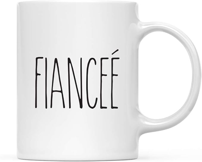 Andaz Press Simple Rustic Farmhouse Kitchen Decor 11oz. Ceramic Coffee Tea Mug Gift, Fianceé, 1-Pack, Birthday Christmas Gift Ideas for Family, Friends