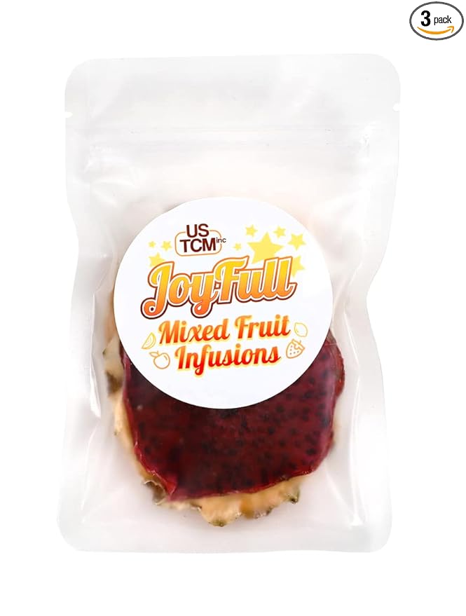 USTCM JoyFull Mixed Fruit Infusions Fruit Tea Single Pack All Natural Dried Fruits Mixed Flavors Make Perfect Tea! 15g (Pineapple, Lemon, Strawberry, Red Dragon Fruit, Pack of 3)