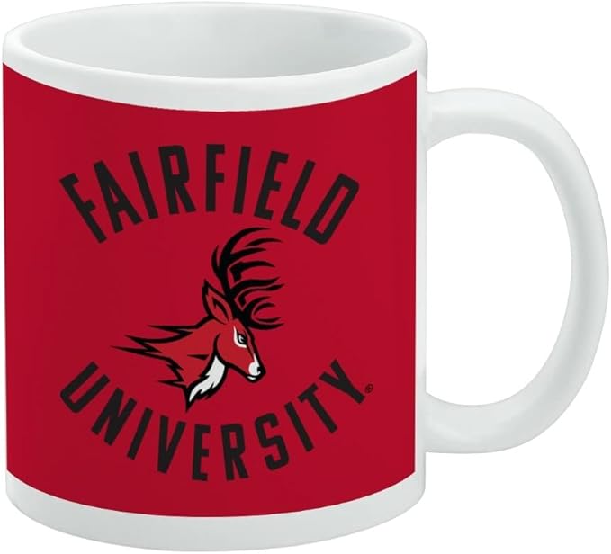 Fairfield University Stags Logo Ceramic Coffee Mug, Novelty Gift Mugs for Coffee, Tea and Hot Drinks, 11oz, White