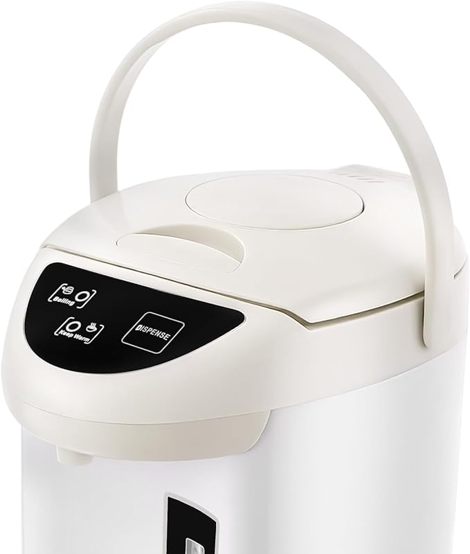 4L Electric Kettle, 135OZ Hot Water Urn Pot Dispenser Electric Tea Coffee Kettle with 3 Water Dispensing Modes, 750W Stainless Steel Boiler Warmer for Home Kitchen (White)