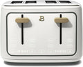 Beautiful 4 Slices Toaster - 7 Shade Settings, Touch Display, Extra-Wide Slots for Bagels, Gluten-Free & Frozen Presets, LED Countdown, Removable Crumb Tray, 1800-watt toasting (White Icing)