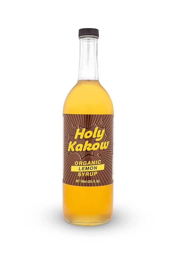 Holy Kakow Cafe Organic Lemon Syrup - Lemon Syrup, Coffee Syrup, Organic Syrup for Coffee, Lemon Syrup for Coffee, Add to Latte, Cocktail and Shake, Real Food Ingredients, Specific Flavor - 750ml