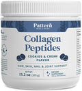 Pattern Wellness Collagen Peptides Powder (Type I & III) - Hair, Nails, Skin & Joint Support - Grass Fed & Pasture-Raised - Hydrolyzed, Non-GMO, Dairy Free, & Keto-Friendly - Cookies & Cream (13 Oz)