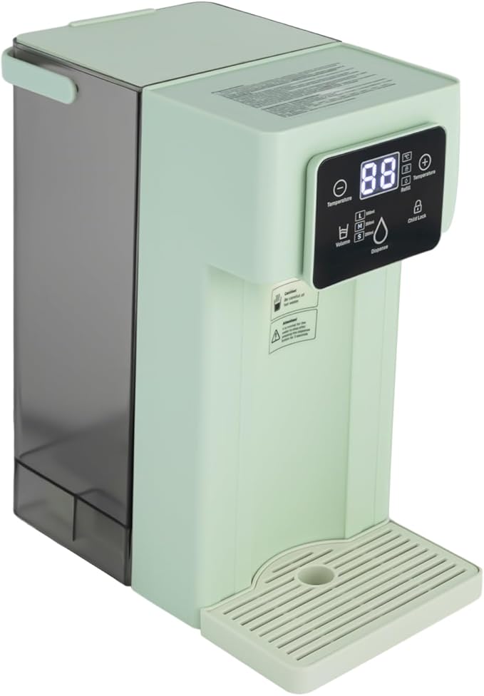 Instant Hot Water Dispenser Filter, 1500W Countertop Water Boiler Warmer, Countertop Electric Kettles with Safety Lock for Office, Bedroom, Living room, Kitchen (Green)