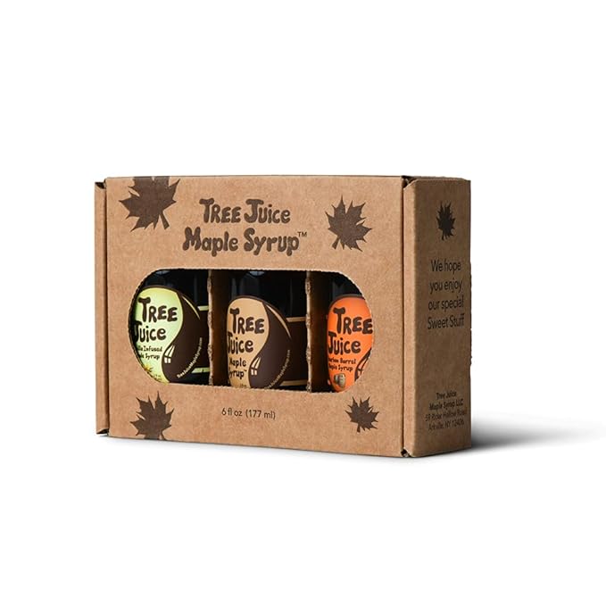 Tree Juice Maple Syrup Gift Box | Gift for Birthdays, Corporate, Holidays, and more | 3-2 ounce bottles
